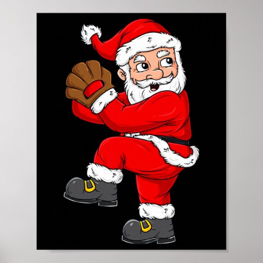 クリスマスサンタクロース野球投手ボーイズT ポスター (正面)