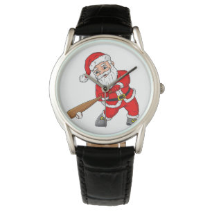 クリスマスサンタクロース野球投手ボーイズT 腕時計