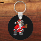 クリスマスサンタクロース野球捕手の少年少女 キーホルダー (裏面)