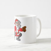 クリスマスサンタクロース野球捕手の少年少女 コーヒーマグカップ (正面右)