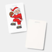 クリスマスサンタクロース野球捕手の少年少女 バッジ (正面&裏面)