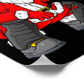 クリスマスサンタクロース野球捕手の少年少女 ポスター (角)