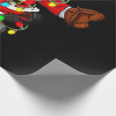 クリスマスサンタクロース野球捕手 ラッピングペーパー (角)