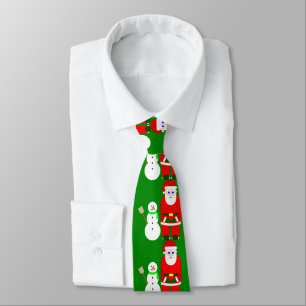 クリスマスサンタクロース雪だるまかわいい ネクタイ