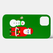 クリスマスサンタクロース雪だるまかわいい Case-Mate iPhoneケース (裏面 (横))