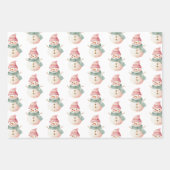 クリスマスサンタクロース雪だるま ラッピングペーパーシート (正面2)