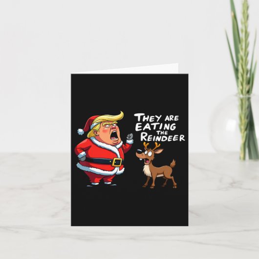 クリスマスサンタクロース食べトランプ彼らはクリスマスのRe カード (正面)