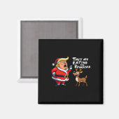 クリスマスサンタクロース食べトランプ彼らはクリスマスのRe マグネット (正面/裏面)