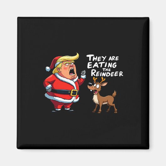 クリスマスサンタクロース食べトランプ彼らはクリスマスのRe マグネット (正面)