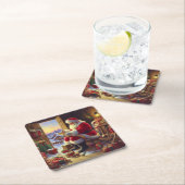 クリスマスサンタクロース2 スクエアペーパーコースター (インサイチュ)