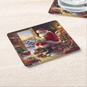 クリスマスサンタクロース2 スクエアペーパーコースター (アングル)