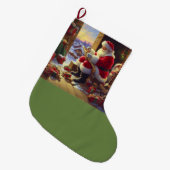 クリスマスサンタクロース2 ラージクリスマスストッキング (正面 (吊り時))