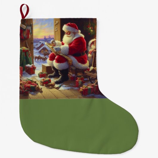 クリスマスサンタクロース2 ラージクリスマスストッキング (正面)