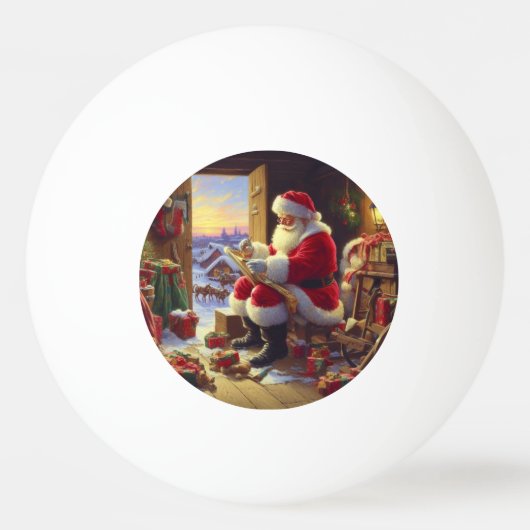 クリスマスサンタクロース2 卓球ボール (正面)