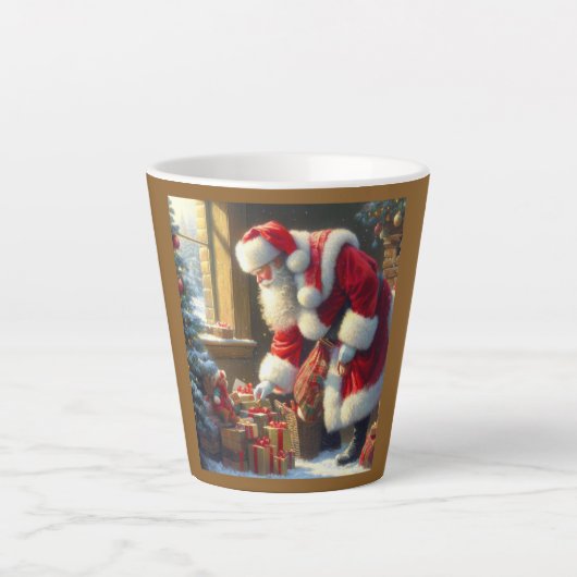 クリスマスサンタクロース3 カフェラテマグ (正面)