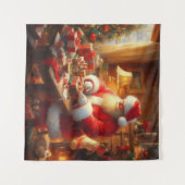 クリスマスサンタクロース4 タペストリー (正面(横))