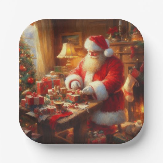 クリスマスサンタクロース4 ペーパープレート (正面)