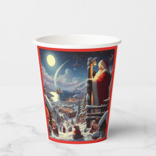 クリスマスサンタクロース5 紙コップ (正面)