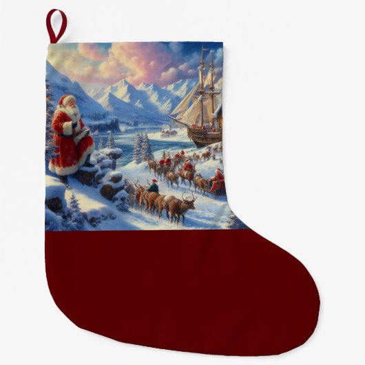 クリスマスサンタクロース6 ラージクリスマスストッキング (正面)