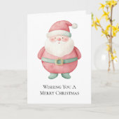 クリスマスサンタクロース カード (黄色い花)