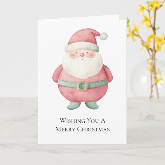 クリスマスサンタクロース カード (黄色い花)