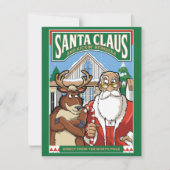 クリスマスサンタクロース&キックイントナカイの雪 シーズンカード (正面)