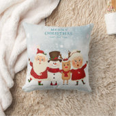 クリスマスサンタクロース、クロース・ルドルフさん、雪だるま クッション (ブランケット)