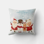 クリスマスサンタクロース、クロース・ルドルフさん、雪だるま クッション (裏面)