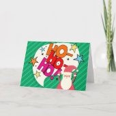 クリスマスサンタクロース「ホホホホ」グリーティングカード シーズンカード (正面)