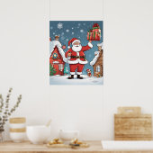 クリスマスサンタクロース ポスター (キッチン)