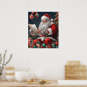 クリスマスサンタクロース ポスター (キッチン)