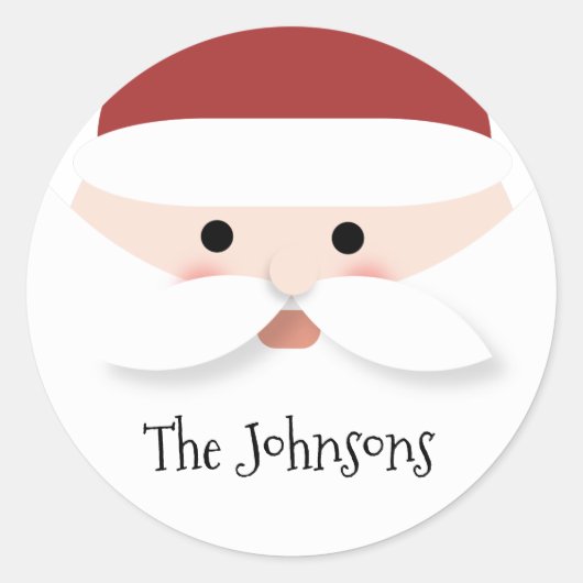 クリスマスサンタクロース ラウンドシール (正面)