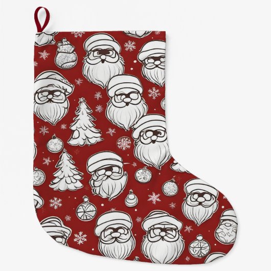 クリスマスサンタクロース ラージクリスマスストッキング (正面)