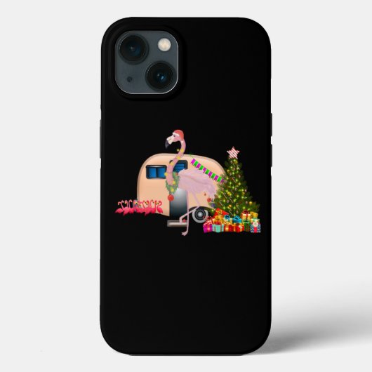クリスマスサンタクロースflamingo – ピンクサンタ Case-Mate iPhoneケース (裏面)