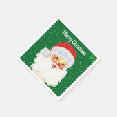 クリスマスサンタクロースHO HO HO ON Green スタンダードカクテルナプキン (角)