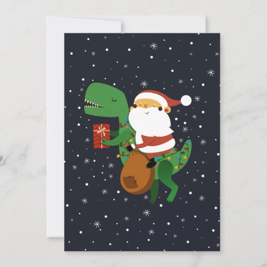 クリスマスサンタクロースTレックス恐竜そり 案内状 (正面)