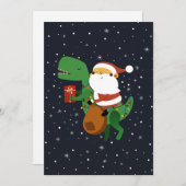 クリスマスサンタクロースTレックス恐竜そり 案内状 (正面/裏面)