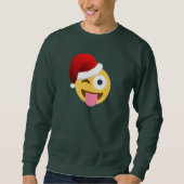クリスマスサンタクロースwinning emoji men sweatshirt スウェットシャツ (正面)