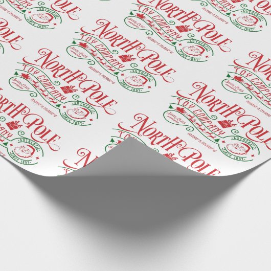クリスマスサンタクロー玩具会社ノースポール ラッピングペーパー (角)