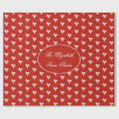 クリスマスサンタグリーティングホホホ赤と白ホ ラッピングペーパー (フラット)