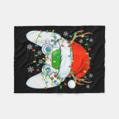 クリスマスサンタゲーマークリスマスおもしろいビデオゲーミングチャリ フリースブランケット (正面(横))