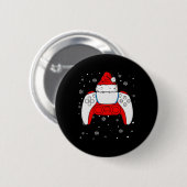 クリスマスサンタゲーマーコントローラー少年たちキッズティーンG 缶バッジ (正面&裏面)