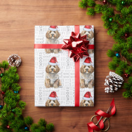 クリスマスサンタコックポオホリデードッグ ラッピングペーパー