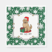 クリスマスサンタゴルデンドール(ゴールデンレッド)犬かわいい スタンダードランチョンナプキン (正面)