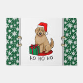 クリスマスサンタゴルデンドール(ゴールデンレッド)犬かわいい ドアマット (正面)