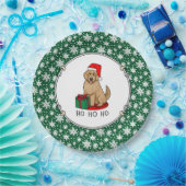 クリスマスサンタゴルデンドール（ゴールデンレッド）犬かわいい ペーパープレート (パーティー)