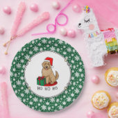 クリスマスサンタゴルデンドール（ゴールデンレッド）犬かわいい ペーパープレート (パーティー)