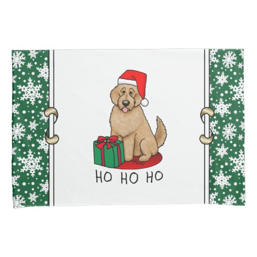 クリスマスサンタゴルデンドール(ゴールデンレッド)犬かわいい 枕カバー (正面右)