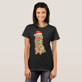 クリスマスサンタゴールデンレトリバー Tシャツ (正面フル)