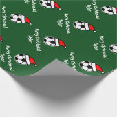 クリスマスサンタサッカーボールの包み紙子供へ ラッピングペーパー (角)